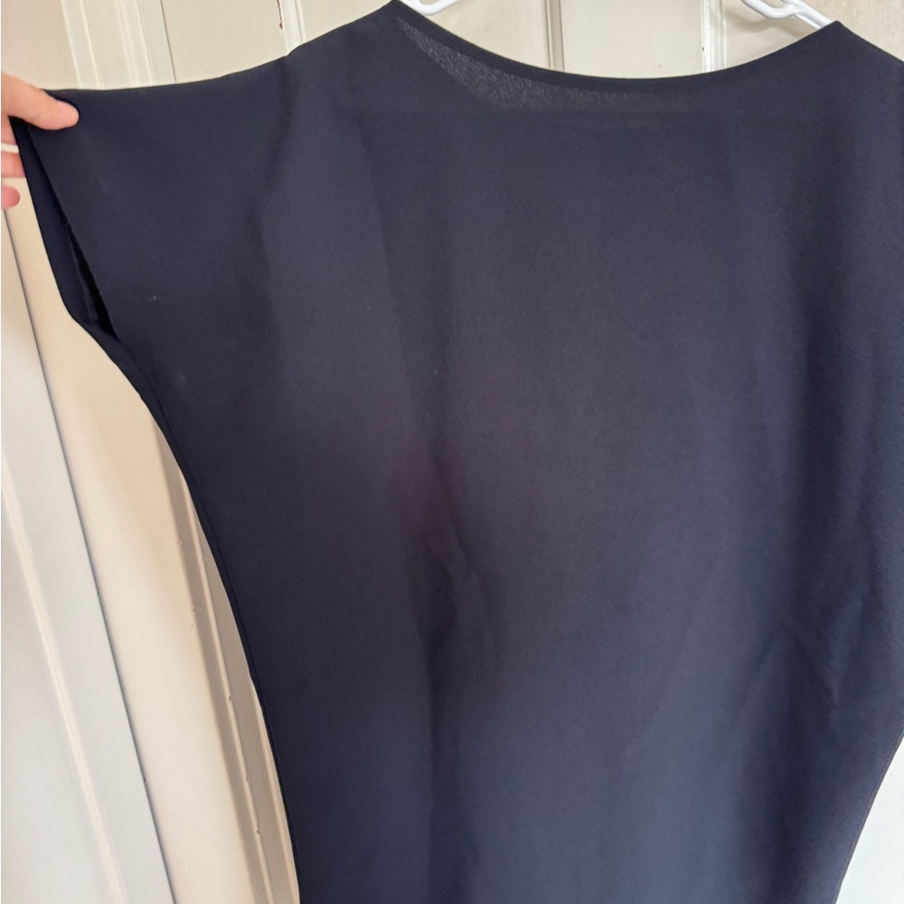 NWT Kaarem‎ triangle dolman open back dress in blue/black size small - Picture 4 of 12